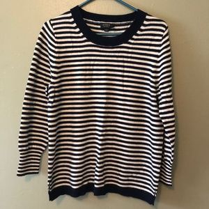 J.Crew Striped Everyday Cashmere Sweater, Size L